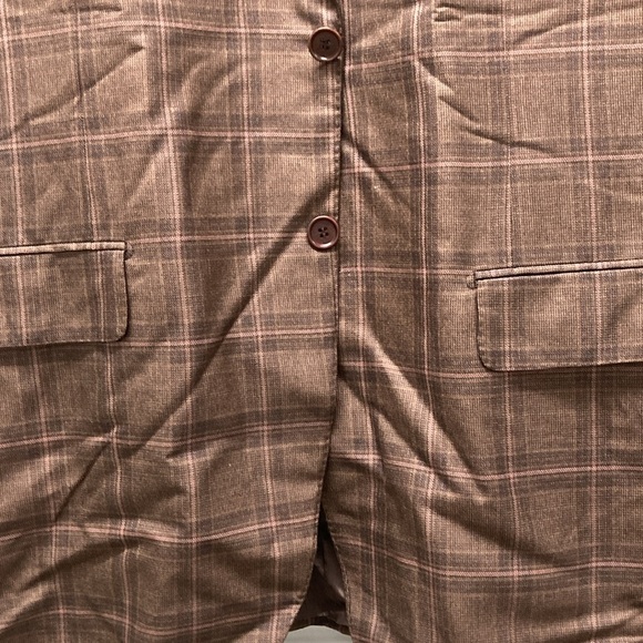 Men's Brown Plaid Blazer - Picture 2 of 3